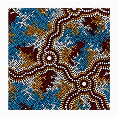 Authentic Aboriginal Art - Wetland Dreaming Medium Glasses Cloth (2 Sides) by hogartharts