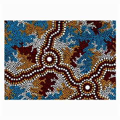 Authentic Aboriginal Art - Wetland Dreaming Large Glasses Cloth by hogartharts