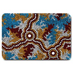 Authentic Aboriginal Art - Wetland Dreaming Large Doormat by hogartharts