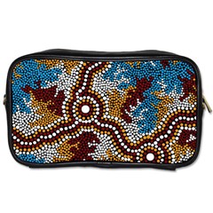 Authentic Aboriginal Art - Wetland Dreaming Toiletries Bag (one Side) by hogartharts