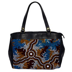 Authentic Aboriginal Art - Wetland Dreaming Oversize Office Handbag by hogartharts