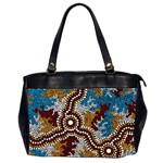 Authentic Aboriginal Art - Wetland Dreaming Oversize Office Handbag (2 Sides) Front