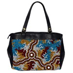 Authentic Aboriginal Art - Wetland Dreaming Oversize Office Handbag (2 Sides) Back