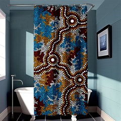 Authentic Aboriginal Art - Wetland Dreaming Shower Curtain 36  X 72  (stall)  by hogartharts