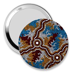 Authentic Aboriginal Art - Wetland Dreaming 3  Handbag Mirrors by hogartharts