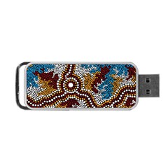 Authentic Aboriginal Art - Wetland Dreaming Portable Usb Flash (two Sides) by hogartharts