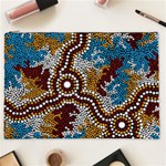 Authentic Aboriginal Art - Wetland Dreaming Cosmetic Bag (XXL) Front