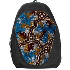 Authentic Aboriginal Art - Wetland Dreaming Backpack Bag by hogartharts