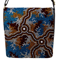 Authentic Aboriginal Art - Wetland Dreaming Flap Closure Messenger Bag (s) by hogartharts