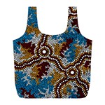 Authentic Aboriginal Art - Wetland Dreaming Full Print Recycle Bag (L) Front