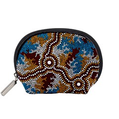 Authentic Aboriginal Art - Wetland Dreaming Accessory Pouch (small) by hogartharts