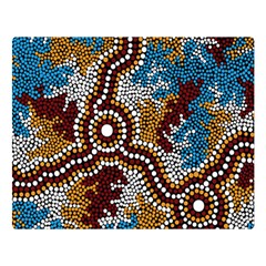 Authentic Aboriginal Art - Wetland Dreaming Two Sides Premium Plush Fleece Blanket (large) by hogartharts