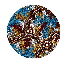 Authentic Aboriginal Art - Wetland Dreaming Mini Round Pill Box by hogartharts