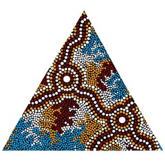 Authentic Aboriginal Art - Wetland Dreaming Wooden Puzzle Triangle by hogartharts