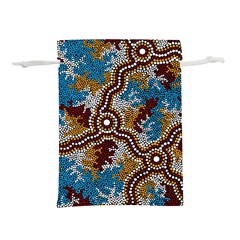 Authentic Aboriginal Art - Wetland Dreaming Lightweight Drawstring Pouch (m) by hogartharts