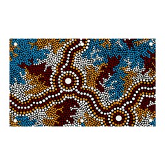 Authentic Aboriginal Art - Wetland Dreaming Banner And Sign 5  X 3  by hogartharts