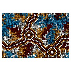 Authentic Aboriginal Art - Wetland Dreaming Banner And Sign 6  X 4  by hogartharts