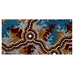 Authentic Aboriginal Art - Wetland Dreaming Banner And Sign 8  X 4  by hogartharts