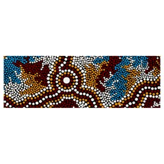 Authentic Aboriginal Art - Wetland Dreaming Banner And Sign 12  X 4  by hogartharts