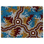 Authentic Aboriginal Art - Wetland Dreaming Premium Plush Fleece Blanket (Extra Small) 40 x30  Blanket Front