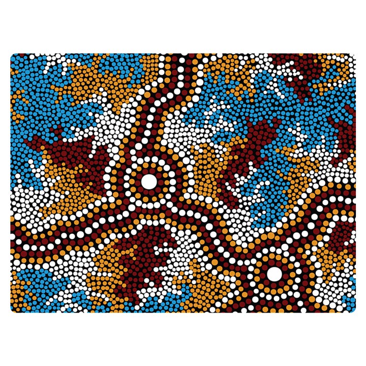 Authentic Aboriginal Art - Wetland Dreaming Premium Plush Fleece Blanket (Extra Small)