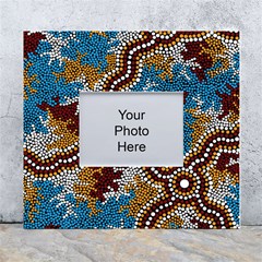 Authentic Aboriginal Art - Wetland Dreaming White Wall Photo Frame 5  X 7  by hogartharts