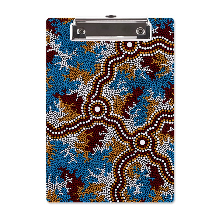 Authentic Aboriginal Art - Wetland Dreaming A5 Acrylic Clipboard