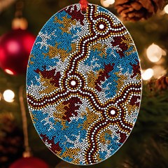 Authentic Aboriginal Art - Wetland Dreaming Uv Print Acrylic Ornament Oval by hogartharts