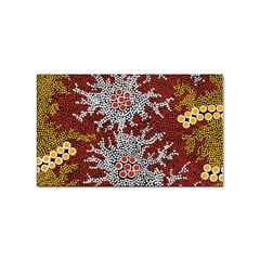 Authentic Aboriginal Art - Bushland Dreaming Sticker (rectangular) by hogartharts