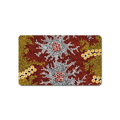 Authentic Aboriginal Art - Bushland Dreaming Magnet (name Card) by hogartharts