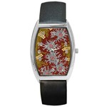 Authentic Aboriginal Art - Bushland Dreaming Barrel Style Metal Watch Front