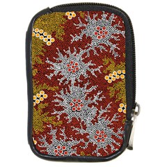 Authentic Aboriginal Art - Bushland Dreaming Compact Camera Leather Case by hogartharts