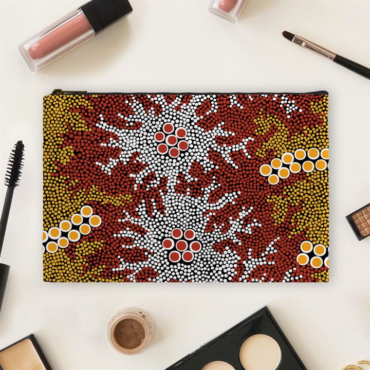 Authentic Aboriginal Art - Bushland Dreaming Cosmetic Bag (Large)