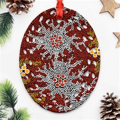 Authentic Aboriginal Art - Bushland Dreaming Ornament (oval Filigree) by hogartharts