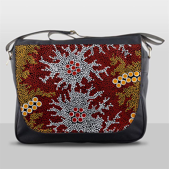 Authentic Aboriginal Art - Bushland Dreaming Messenger Bag