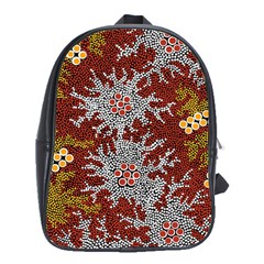 Authentic Aboriginal Art - Bushland Dreaming School Bag (xl) by hogartharts