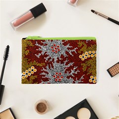 Authentic Aboriginal Art - Bushland Dreaming Cosmetic Bag (xs) by hogartharts