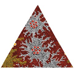 Authentic Aboriginal Art - Bushland Dreaming Wooden Puzzle Triangle by hogartharts