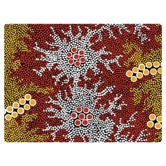 Authentic Aboriginal Art - Bushland Dreaming Two Sides Premium Plush Fleece Blanket (extra Small) by hogartharts