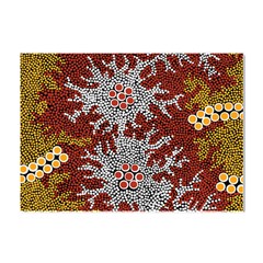 Authentic Aboriginal Art - Bushland Dreaming Crystal Sticker (a4) by hogartharts