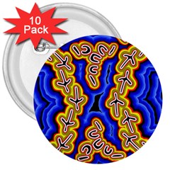 Authentic Aboriginal Art - Emu Dreaming 3  Buttons (10 Pack)  by hogartharts