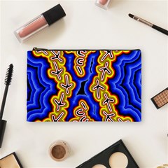 Authentic Aboriginal Art - Emu Dreaming Cosmetic Bag (medium) by hogartharts