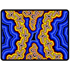 Authentic Aboriginal Art - Emu Dreaming Fleece Blanket (large) by hogartharts