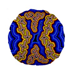 Authentic Aboriginal Art - Emu Dreaming Standard 15  Premium Round Cushions by hogartharts