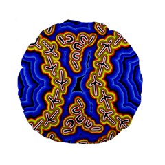 Authentic Aboriginal Art - Emu Dreaming Standard 15  Premium Flano Round Cushions by hogartharts