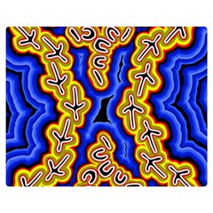 Authentic Aboriginal Art - Emu Dreaming Two Sides Premium Plush Fleece Blanket (medium) by hogartharts