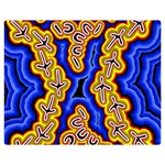 Authentic Aboriginal Art - Emu Dreaming Premium Plush Fleece Blanket (Medium) 60 x50  Blanket Front