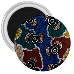 Authentic Aboriginal Art - Riverside Dreaming 3  Magnets by hogartharts