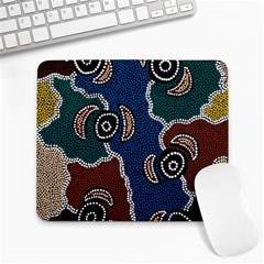 Authentic Aboriginal Art - Riverside Dreaming Large Mousepad by hogartharts