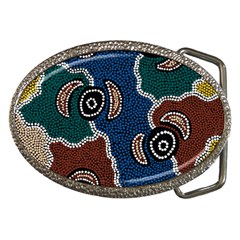 Authentic Aboriginal Art - Riverside Dreaming Belt Buckles by hogartharts